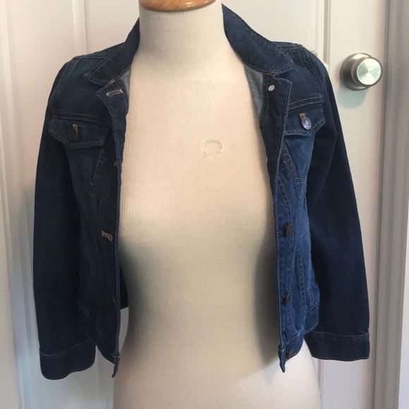 dark wash jean jacket - Picture 1 of 6